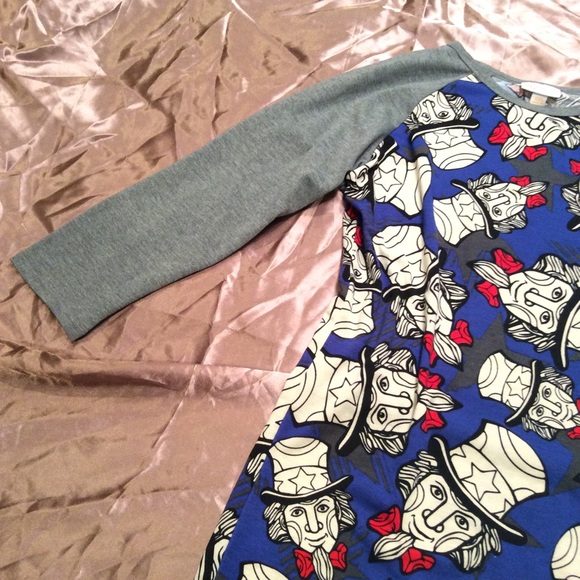 Free with bundle! LulaRoe Uncle Sam Baseball Tee - Picture 3 of 6